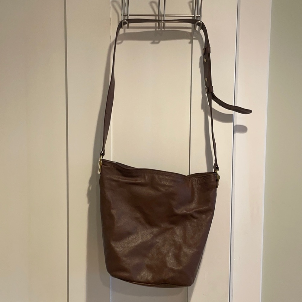 DKNY Vintage Brown Genuine Leather Crossbody bag